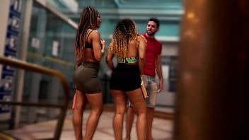 Afspelen Geweldig trio met twee zussen met grote kont (Braziliaanse goudzoekers)