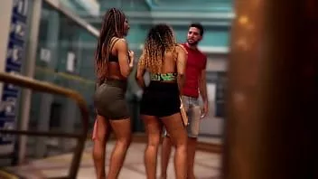 Afspelen Geweldig trio met twee zussen met grote kont (Braziliaanse goudzoekers)