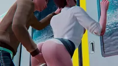 play 3D Porno Game: American Stud Makes Japanese Office Girl Cream in Public